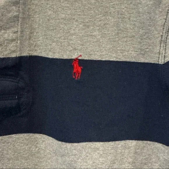 Polo by Ralph Lauren Navy & Gray Striped Rugby Shirt - Picture 3 of 4